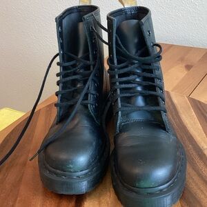 Doc Martens Black Lace-Up Combat Boots 7